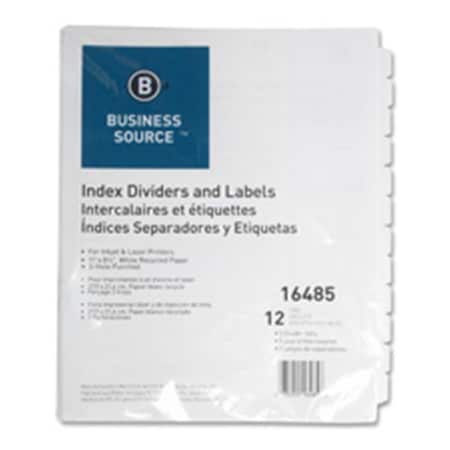 Davenport Index Dividers- White - 12-Tab - 3HP DA3759100